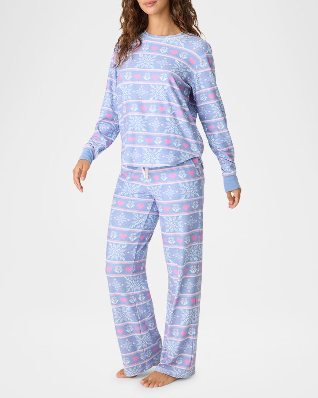 Mountain Bound Snowflake-Print Pajama Set